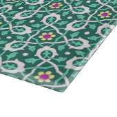 Planche À Découper Oriental Vert Blanc Ottoman Turc Style Floral (Coin)