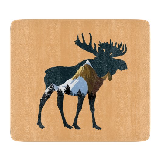 Planche À Découper Orignal de la Forêt de Nuit (Devant)