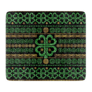 Planche À Découper Ornement à quatre feuilles Shamrock