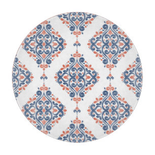 Planche À Découper Ornement bleu orange : Vintage sans fil