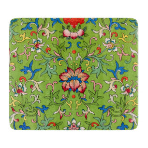 Planche À Découper Ornement chinois vintage Owen Jones floral vert
