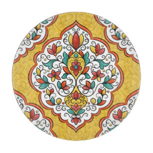 Planche À Découper Ornement floral : Motifs indiens turcs.