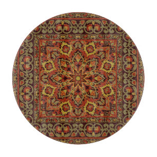 Planche À Découper Ornement floral oriental avec motif de cadre