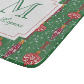 Planche À Découper Ornements de Noël festifs Monogramme (Coin)