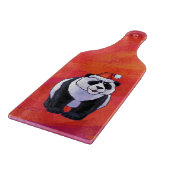 Planche À Découper Ours de panda à Santa Hat sur Rouge (Coin)