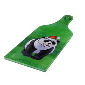 Planche À Découper Ours de panda à Santa Hat sur Vert (Coin)