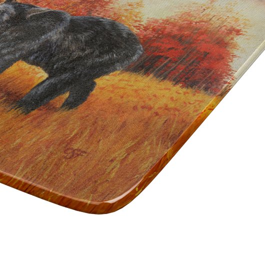 Planche À Découper Ours noir en forêt d'automne (Coin)