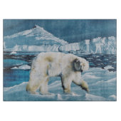 Planche À Découper Ours polaire arctique bleu (Devant)