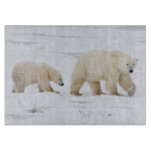 Planche À Découper Ours polaires femelle et deux oursons