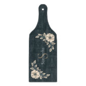 Planche À Découper Oxford Blue Gold Monogramme Fleurs élégantes (Devant)