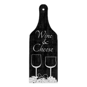 Planche À Découper Paddle Monochrome Vin & Fromage