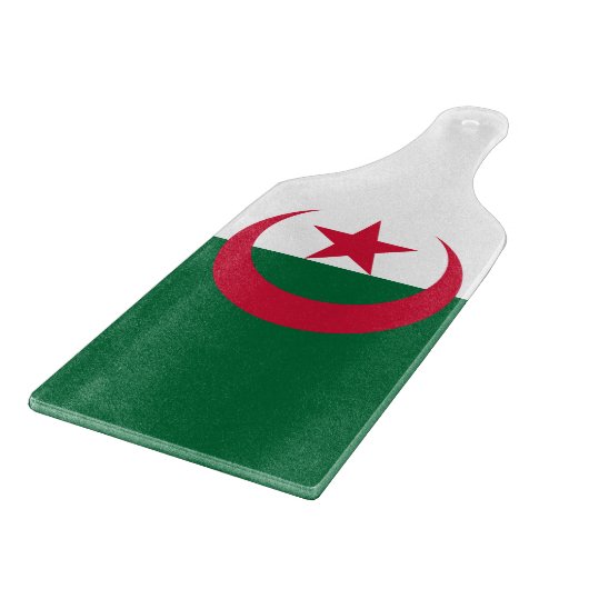 Planche À Découper Pagaie à découper en verre avec drapeau d'Algérie (Coin)