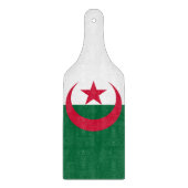 Planche À Découper Pagaie à découper en verre avec drapeau d'Algérie (Devant)