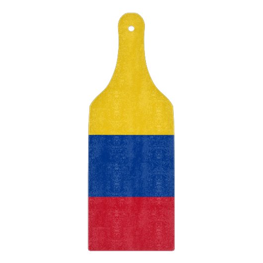 Planche À Découper Pagaie à découper en verre avec drapeau de la Colo (Devant)