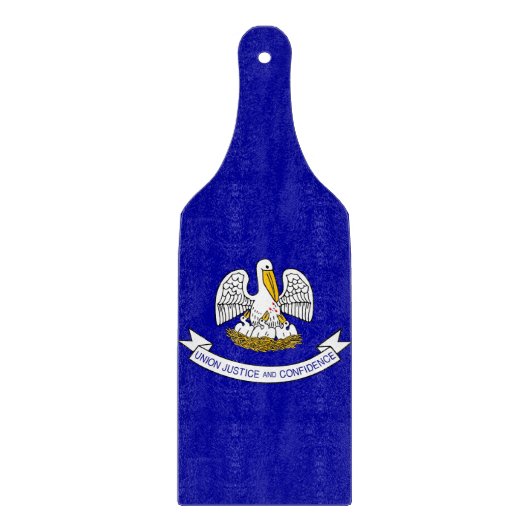 Planche À Découper Pagaie à découper en verre avec drapeau de la Loui (Devant)