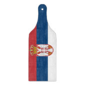 Planche À Découper Pagaie à découper en verre avec drapeau de Serbie (Devant)