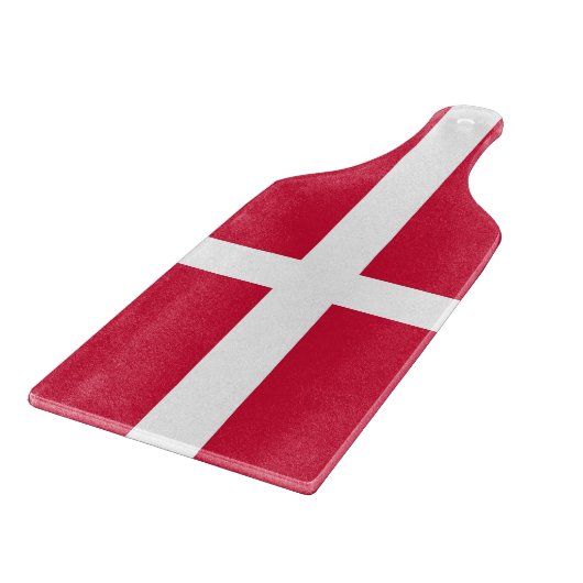 Planche À Découper Pagaie à découper en verre avec drapeau du Danemar (Coin)