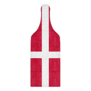 Planche À Découper Pagaie à découper en verre avec drapeau du Danemar