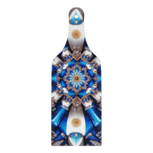 Planche À Découper Pagaie à découper en verre Couleurs argentines (Devant)