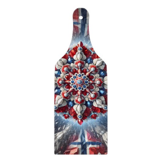 Planche À Découper Pagaie à découper en verre Couleurs norvégiennes (Devant)