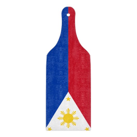 Planche À Découper Pagaie à découper en verre, drapeau des Philippine (Devant)