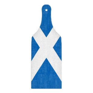 Planche À Découper Pagaie à découper en verre - drapeau écossais
