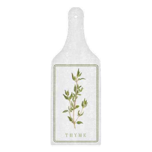 Planche À Découper Pagaie de coupe en verre THYME FRAIS (Devant)