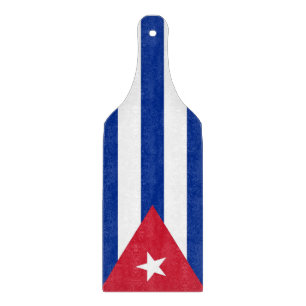 Planche À Découper Pagaie en verre avec drapeau de Cuba