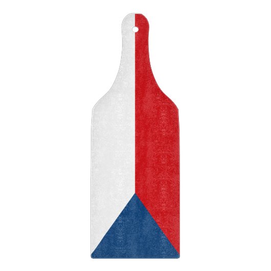 Planche À Découper Pagaie en verre avec drapeau de Czechia (Devant)