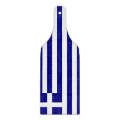 Planche À Découper Pagaie en verre avec drapeau de la Grèce (Devant)