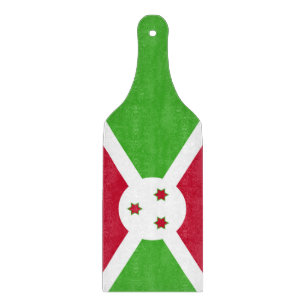 Planche À Découper Pagaie en verre avec drapeau du Burundi