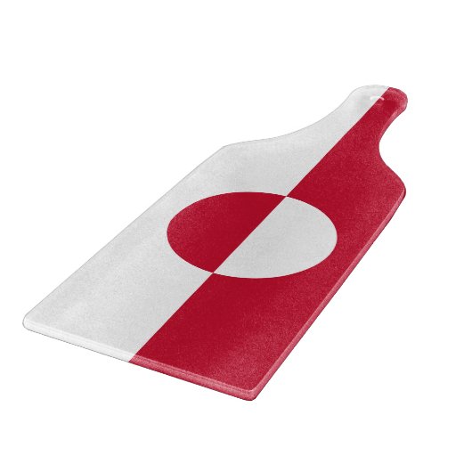 Planche À Découper Pagaie en verre avec drapeau du Groenland (Coin)