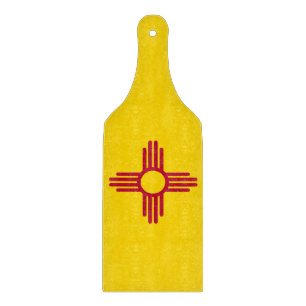 Planche À Découper Pagaie en verre avec drapeau du Nouveau Mexique