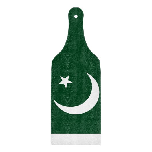 Planche À Découper Pagaie en verre avec drapeau du Pakistan (Devant)