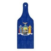 Planche À Découper Pagaie en verre avec drapeau New York (Devant)