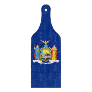 Planche À Découper Pagaie en verre avec drapeau New York