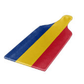 Planche À Découper Pagaie en verre avec drapeau roumain (Coin)