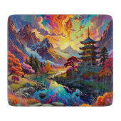 Planche À Découper Pagode et paysage coloré (Devant)