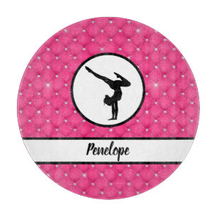 Planche À Découper Pailleté Faux Rhinestone Rose Chaud à Main Inversé