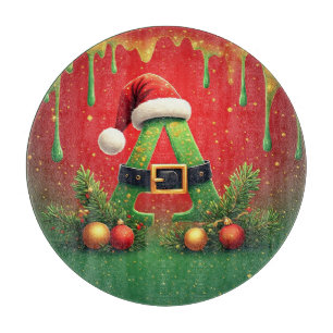 Planche À Découper Pailleté Or A Pour Noël En Famille