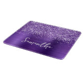 Planche À Découper Paillettes Améthyste Glam Nom (Coin)