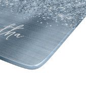 Planche À Découper Paillettes Bleu Clair Glamour Nom (Coin)