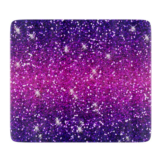 Planche À Découper Paillettes Étincelles Texture Violet Rose (Devant)