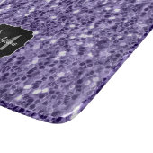 Planche À Découper Paillettes violet ultra violet monogramme (Coin)