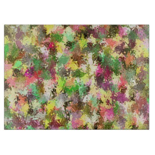 Planche À Découper Paint Splatter Automne Couleur Feuilles Abstraits (Devant)