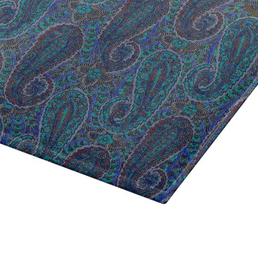 Planche À Découper Paisley Blue Indian Boho Motif (Coin)