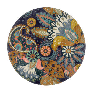 Planche À Découper Paisley colorée : Fond d'écran Floral Indien.
