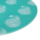 Planche À Découper Paisley perse - blanc sur turquoise (Coin)
