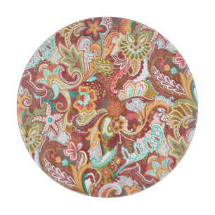 Planche À Découper Paisley sans couture : motif arrière - plan élégan