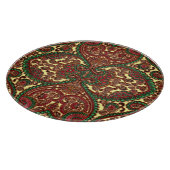 Planche À Découper Paisley victorien motif élégant rouge vert or (Coin)